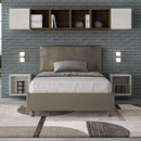 Letto 1 Piazza E Mezzo Imbottito in Similpelle Antea Large Cappuccino Varie Misure