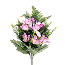 Set 4 Bouquet Artificiali Frontale di Orchidee Altezza 51 cm Viola