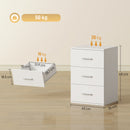 Comodino Moderno e Multiuso 40x35x60 cm con 3 Cassetti in MDF Bianco      