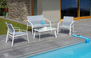 Set da Giardino in Ferro e Textilene Vorghini Bergeggi Bianco e Grigio