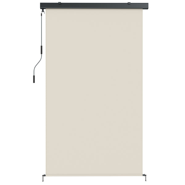 acquista Tenda a Rullo Avvolgibile 250x160 cm con Cassetta in Alluminio e Manovella in Poliestere Anti-UV Bianco Crema