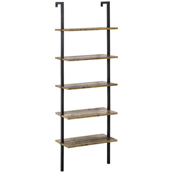 Bibliothèque échelle 60x30x184,5 cm 5 étagères en bois et métal marron prezzo