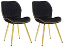 Set 2 Sedie Paris Space Nera e Oro 46x58x77 cm in Legno e Ferro 