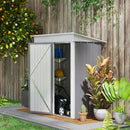 Casetta da Giardino Porta Attrezzi 161x95x163/181cm in Acciaio con Porta Bloccabile Grigio