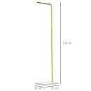 Appendiabiti da Ingresso 35x25x152 cm  in Metallo e Marmo Oro e Bianco