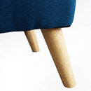 Poltrona con Poggiapiedi Ashlie in Tessuto Grigio chiaro