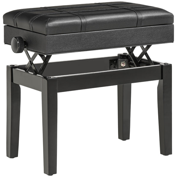 sconto Sgabello per Pianoforte Altezza Regolabile 46-56 cm con Vano Contenitore Nero