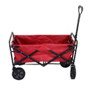 Carretto Carrello Pieghevole da Giardinaggio 89x48x59 cm in Metallo e Tessuto Rosso