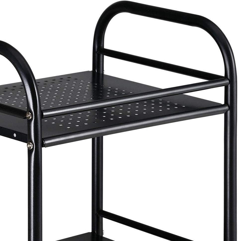 Carrello Portaoggetti da Cucina 40x35x75 cm 3 Livelli con Ruote Nero