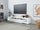 Mobile Tv 1 Anta a Ribalta e Ripiani a Giorno 200x40x35 cm Essential 1R Bianco Lucido