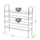 Scarpiera in Metallo con 4 Ripiani Regolabili 75x25x87 cm 