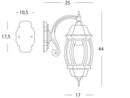Lampada Applique in Basso Colore Grigio per Esterno Linea Molata Sovil