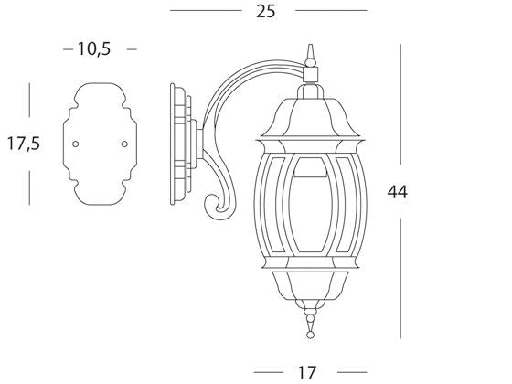 Lampada Applique in Basso Colore Grigio per Esterno Linea Molata Sovil