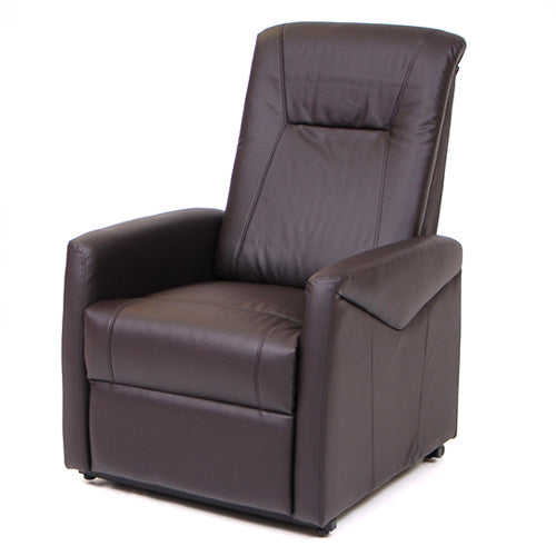 Poltrona Relax Reclinabile con Alzapersona 1 Motore in Similpelle Marrone