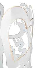 Porta Ombrelli Bianco Heart Ø21x55 cm in Ferro Bianco e Oro