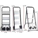 Carrello Scaletta Pieghevole da Trasporto 70-300 Kg in Acciaio Nero