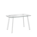 Tavolo Scrivania in Metallo 120x70x74cm TFT Bianco Trasparente