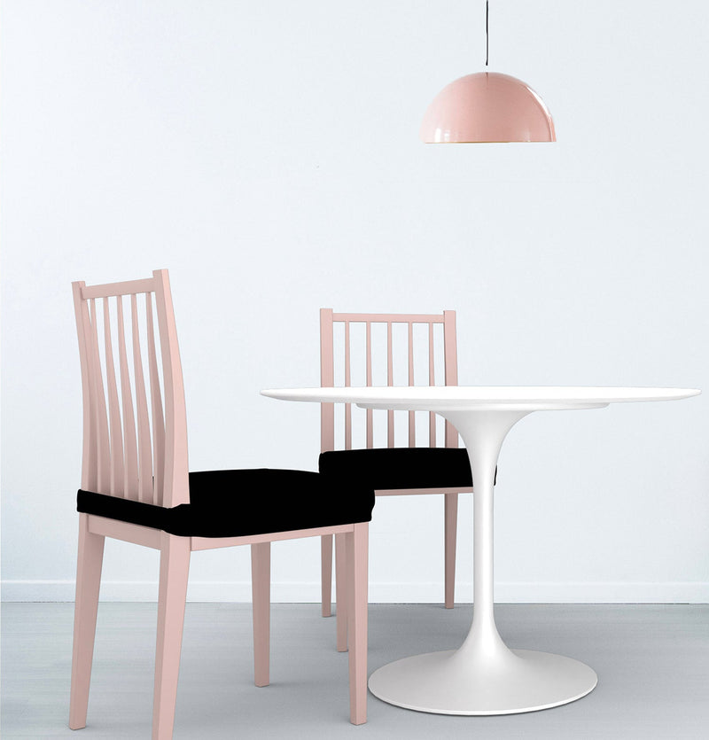 Set 2 Coprisedie Elasticizzati in Poliestere Nero 