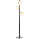 Lampada da Terra con 3 Paralumi Ø36x162 cm in Metallo Nero e Grigio