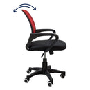 Sedia Poltrona Operativa da Ufficio in Tessuto Net Rossa