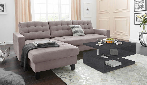 Tavolino a S con Ripiani a Giorno 90x41,5x55 cm Zeta Report Grigio acquista