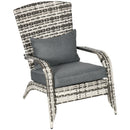 Sedia da Giardino 64x80x90 cm in Rattan e Acciaio Grigio