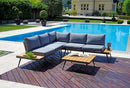 Set Salotto da Giardino in Alluminio Divano Angolare e Tavolino Vorghini Corner Malmo