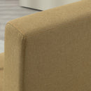 Poltrona Moderna per Soggiorno e Camera da Letto 62x81x92 cm in Tessuto Effetto Lino Marrone e Oro