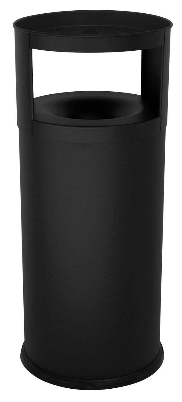 Pattumiera Gettacarte Ø38xh90 cm Autoestinguente Posacenere in Acciaio Verniciato Nero sconto