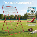 Rete da Rimbalzo Portatile per Calcio 112x100x180 cm con 4 Angolazioni Regolabili      