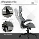 Sedia da Gaming Girevole Reclinabile in Similpelle  Nera e Grigia