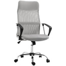 Sedia Ergonomica da Ufficio Girevole 63x65x109-119 cm con Schienale a Rete Grigio Chiaro   