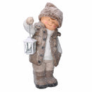 Bambino in Resina con lanterna beige cm 30x21xh51