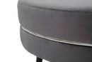 Puff Paris xxl Grigio/Argento Ø90x46 cm in Legno e Spugna Grigio e Nero