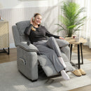 Poltrona Reclinabile 150° con Poggiapiedi Telecomando e Tasca Laterale 96x90x103 cm Effetto Velluto Grigio      
