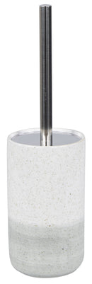 Porta Scopino Ø9,8x35 cm in Ceramica Bianco-Grigio