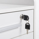 Cassettiera Portadocumenti da Ufficio 39,2x40x65,4 cm 3 Cassetti  Bianca