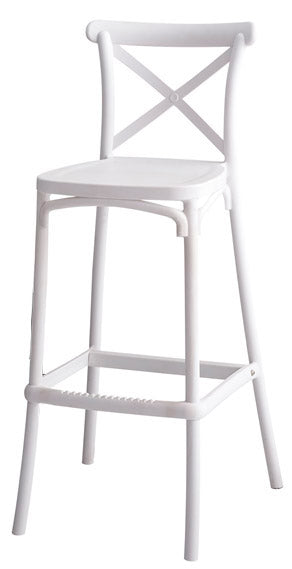 Set 4 Sgabelli 40x36x91 cm in Polipropilene Pompei Bianco