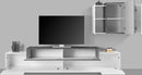 Parete Attrezzata Soggiorno Porta TV 240x45x51,6 cm con Pensile Coro Bianco Lucido e Ardesia