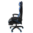 Sedia da Gaming Ergonomica 64x53x122-133 cm con Poggiapiedi in Similpelle Blu