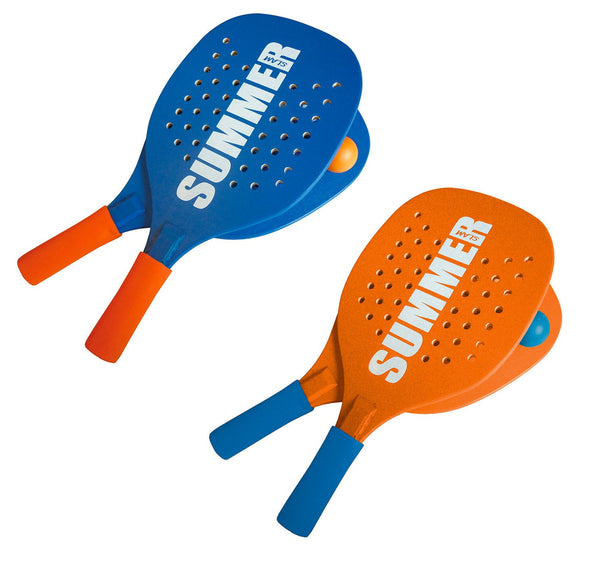Paire de Raquettes de Plage en Bois Bleu ou Orange 9 mm sconto