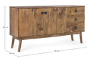 Credenza 2 Ante 3 Cassetti Sylvester in Legno