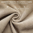 Sedia a Dondolo 67,5x94x106 cm con Schienale Alto Seduta Ampia e Gambe in Legno in Velluto a Coste Beige      