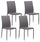 Lot de 4 Chaises 43,5x46,5x90,5 cm en Simili Cuir Gris