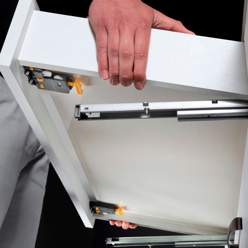 Guide Cassetto con Estrazione Soft 540 mm in Acciaio Emuca Bianco