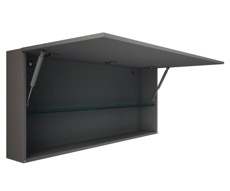 Specchiera 1 Anta in Melaminico 100x18x50cm TFT Bali Piombo Specchio