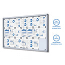 Bacheca con Ante Scorrevoli 160x98,2x5,9 cm in Alluminio Fondo Magnetico Silver