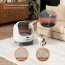 Lettiera Autopulente XXL Aperta per Gatti Smart Wifi con App Capacità 70 Litri Bianco      