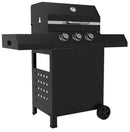 Barbecue a Gas 1235,5x57,5x123 cm 3 Fuochi in Acciaio Cazorla Nero