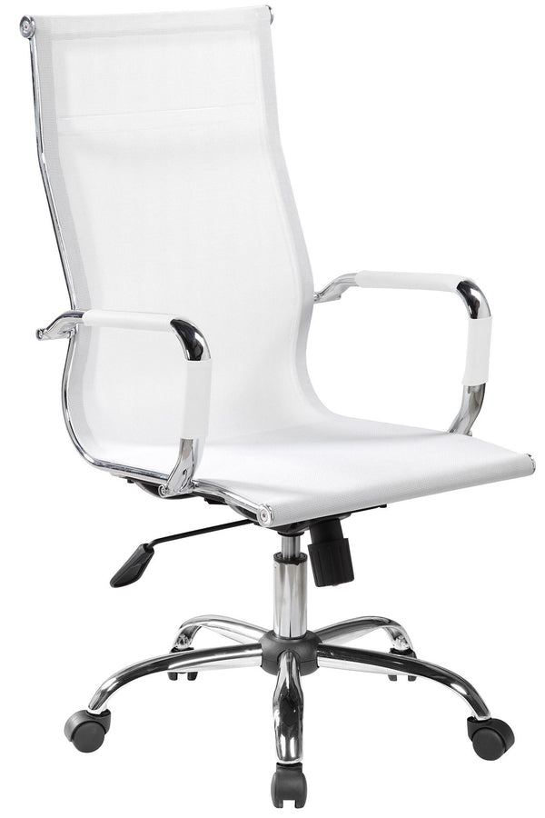 Sedia Poltrona Presidenziale da Ufficio in Rete Tosini Dallas Bianca